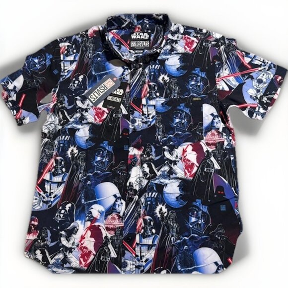 2025 Disney Parks RSVLTS Star Wars Shirt  Darth Vader Button Up Black NWT - Picture 1 of 4